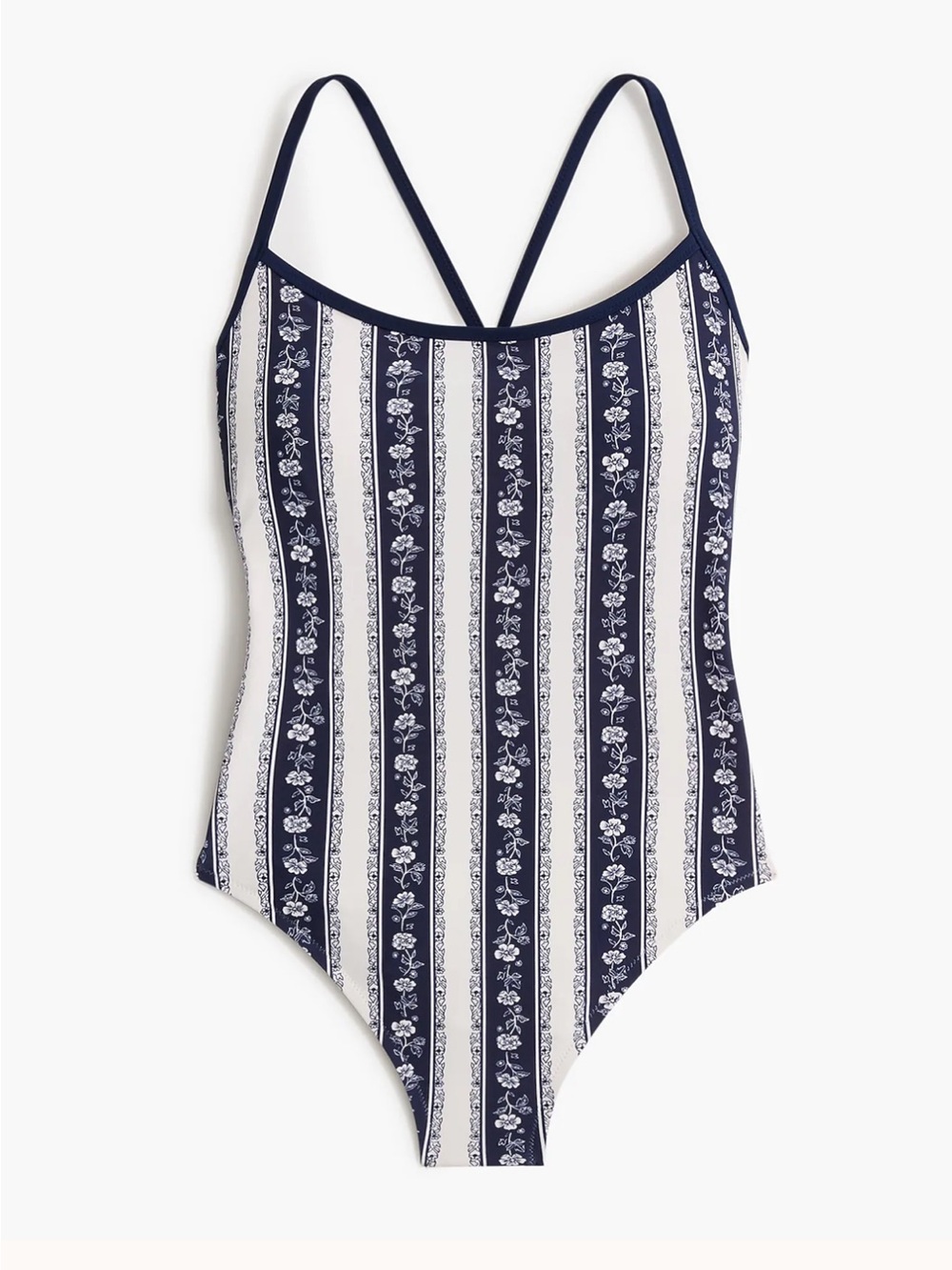 J.Crew NWT 2025 Striped one-piece swimsuit with crisscross back XS